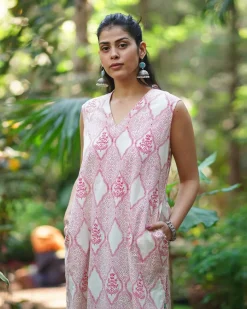 Nargis’s Noor Blush Pink Hand Block Print Kurti - MMG