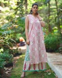Nargis’s Noor Blush Pink Hand Block Print Kurti - MMG
