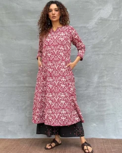Night’s Sigh Block printed Cotton Kurti