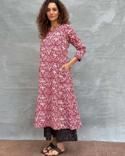 Night’s Sigh Block printed Cotton Kurti