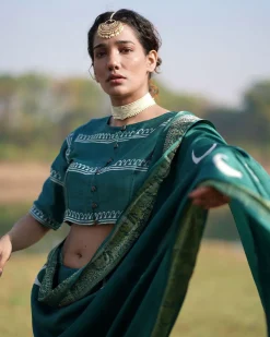 Nitya Blockprinted Mashru Silk Blouse - RB