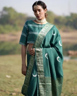 Nitya Blockprinted Mashru Silk Blouse - RB