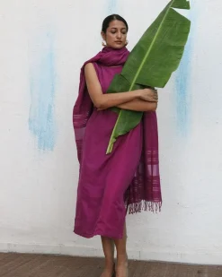 Nora Handwoven Linen Dupatta - Breathe