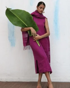 Nora Handwoven Linen Dupatta - Breathe