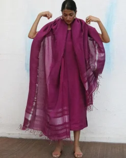 Nora Handwoven Linen Dupatta - Breathe