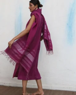 Nora Handwoven Linen Dupatta - Breathe