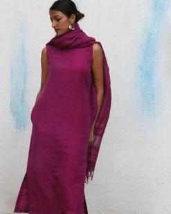 Nora Handwoven Linen Dupatta - Breathe