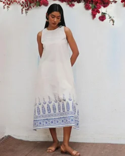 Nuresa Blockprinted Cotton Dress - BGVL