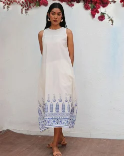 Nuresa Blockprinted Cotton Dress - BGVL