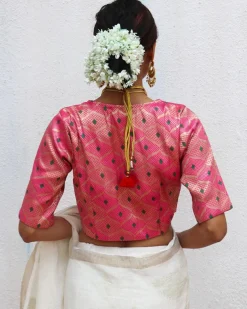 Nuria Pink Brocade Blouse