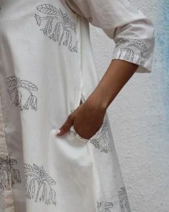 Once Handblock Printed Cotton Dress - Mono