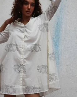Once Handblock Printed Cotton Dress - Mono