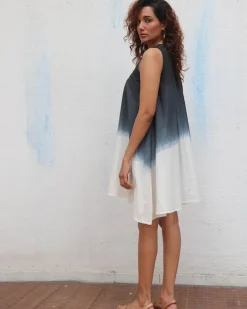 Oreo Truffle Block Printed Cotton Dress - Mono