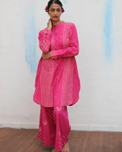 Pankhuri Blockprinted Cotton Kurta Set - Flower Girl