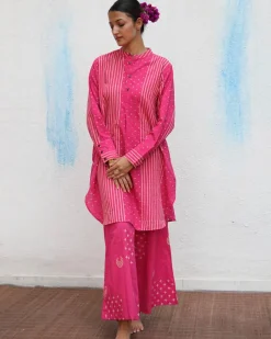 Pankhuri Blockprinted Cotton Kurta Set - Flower Girl