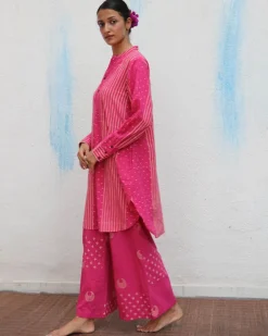 Pankhuri Blockprinted Cotton Kurta Set - Flower Girl