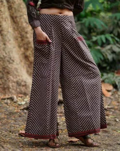 Pankhuri Brown Block Printed Cotton Pant - WW