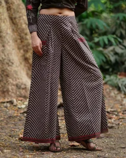 Pankhuri Brown Block Printed Cotton Pant - WW