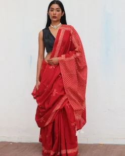 Paradise Handblockprinted Cotton Saree - Fmtm