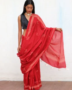 Paradise Handblockprinted Cotton Saree - Fmtm