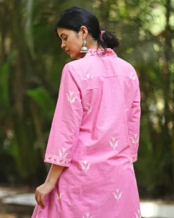 Parijat’s Purity Block Pink Printed Kurta Set - MMG
