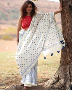 Phir Le Aya Dil Handblock Printed Cotton Saree