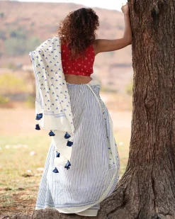 Phir Le Aya Dil Handblock Printed Cotton Saree