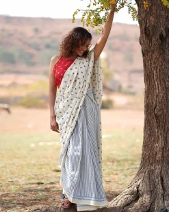 Phir Le Aya Dil Handblock Printed Cotton Saree