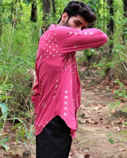 Pink Block Printed Cotton Shirt
