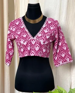 Pink HandBlock Printed Blouse - Love Despite
