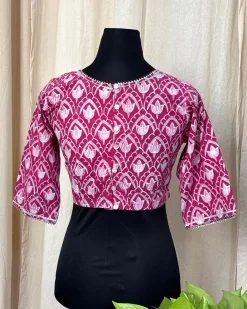 Pink HandBlock Printed Blouse - Love Despite