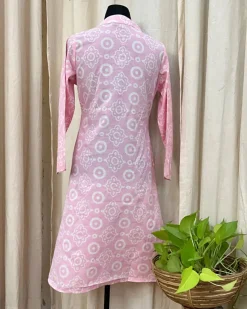 Pink Handblock printed kurta - Love Despite