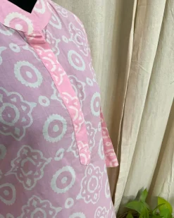 Pink Handblock printed kurta - Love Despite