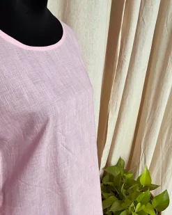 Pink Handwoven Linen Dress - Love Despite
