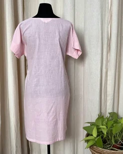 Pink Handwoven Linen Dress - Love Despite