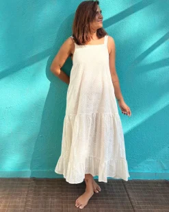 Poornima Cotton Dress - Safed