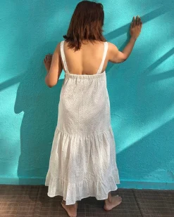 Poornima Cotton Dress - Safed