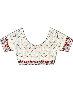 Poppy's Perfection Ivory Block Printed Saree - MMG