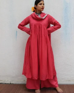 Preet Rose Mulmul Cotton Kurta Set with Dupatta Set of 3 - Jugnoo