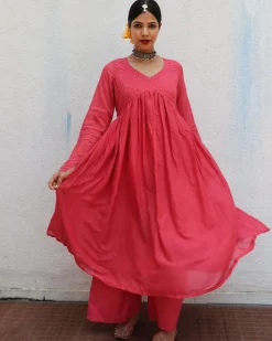 Preet Rose Mulmul Cotton Kurta Set with Dupatta Set of 3 - Jugnoo
