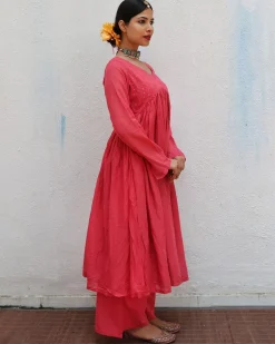 Preet Rose Mulmul Cotton Kurta Set with Dupatta Set of 3 - Jugnoo