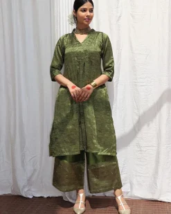 Prithvi Handwoven Cotton Zari Kurta Set - Zari