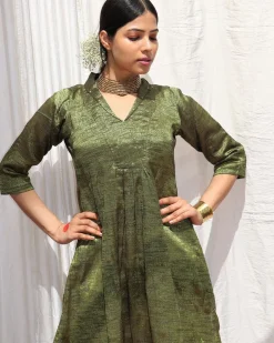 Prithvi Handwoven Cotton Zari Kurta Set - Zari