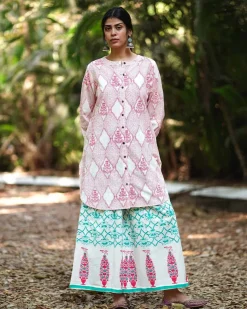 Promise of a Primrose Blush Pink Hand Block Print Kurti - MMG