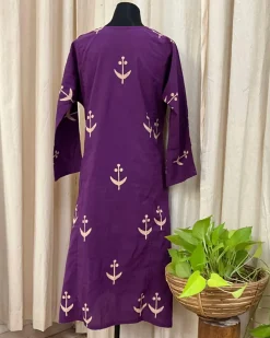 Purple Handblock printed kurta - Love Despite