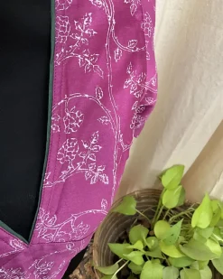 Purple Handblock Printed Chanderi Silk Blouse - Love Despite