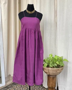 Purple Handwoven Linen Dress - Love Despite