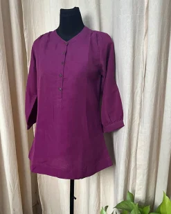 Purple Handwoven Linen Top - Love Despite
