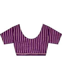 Purple Meadow Hand Blockprinted Sarees- Skd