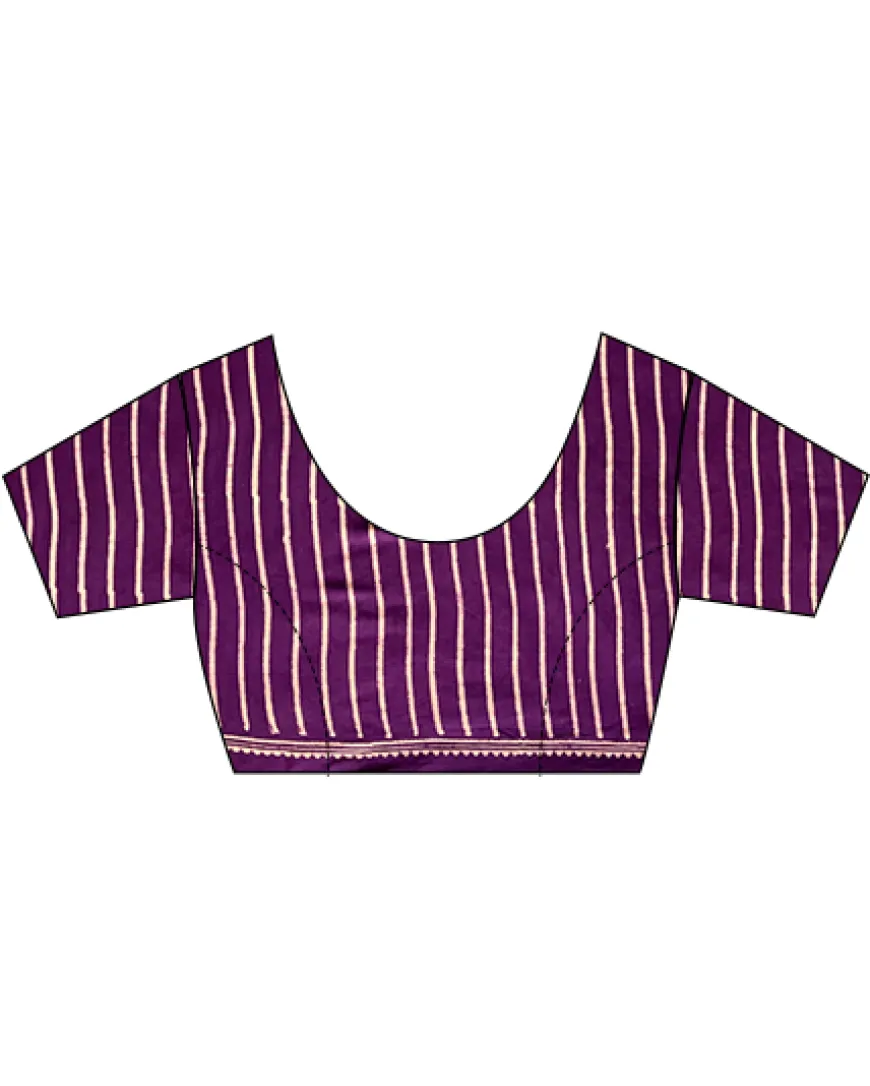 Purple Meadow Hand Blockprinted Sarees- Skd